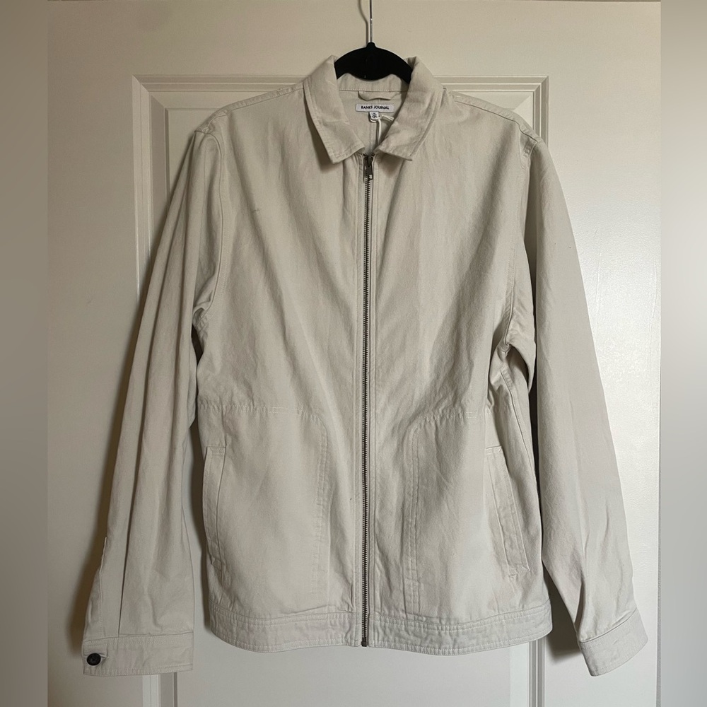 NWT Banks Journal Federal Jacket in Bone Men Medium Light Jacket White